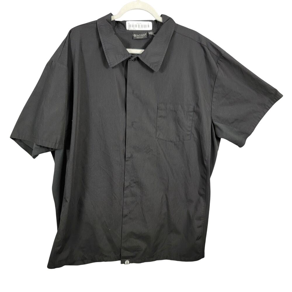 Chef Works Mens 3XL Black Vented Mesh Short Sleeve Kitchen Shirt Coat Preowned
